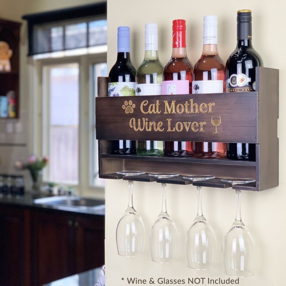 “Cat Mother Wine Lover” Wine Rack